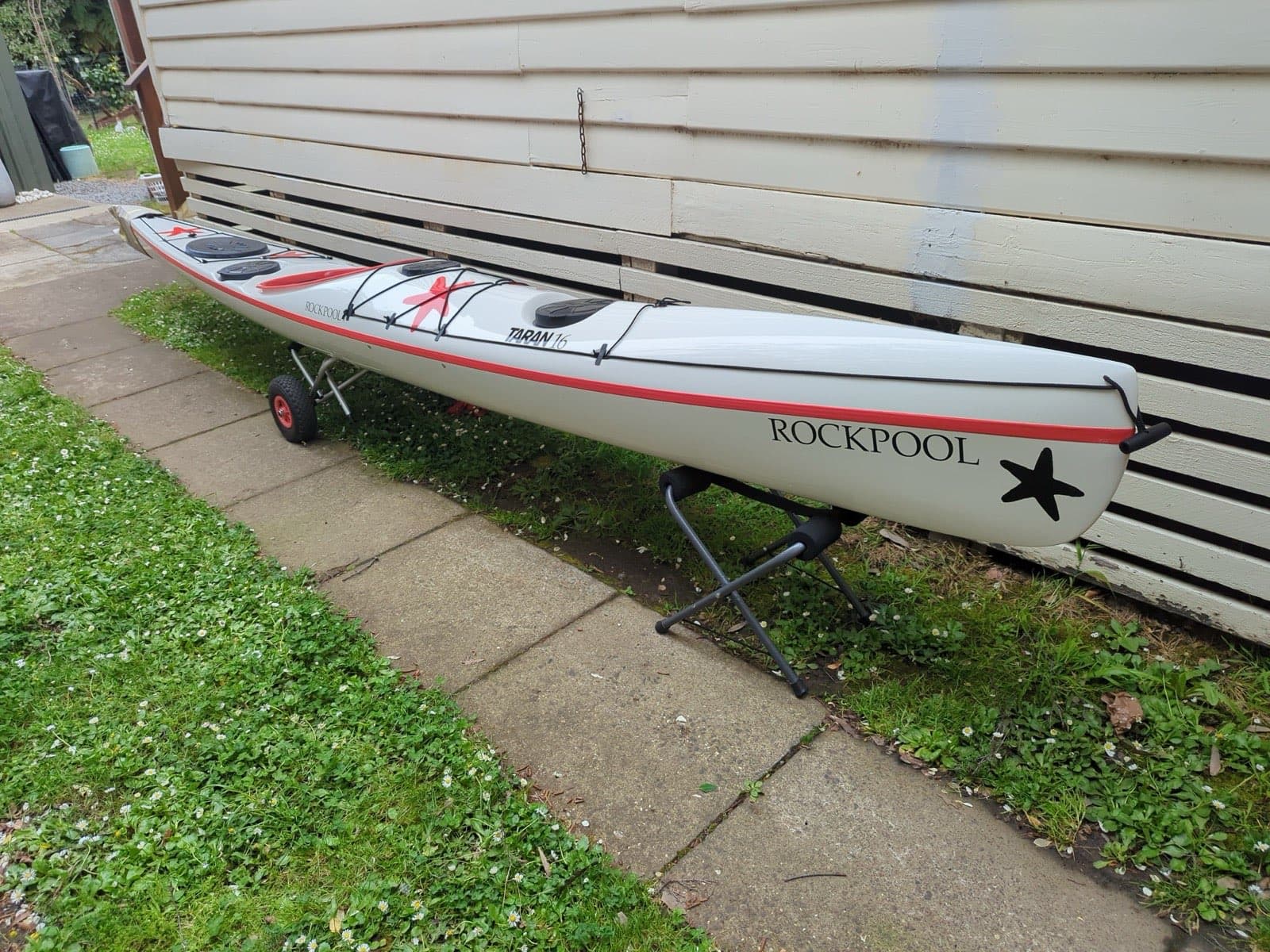 Rockpool Taran expedition sea kayak for large paddlers side profile view