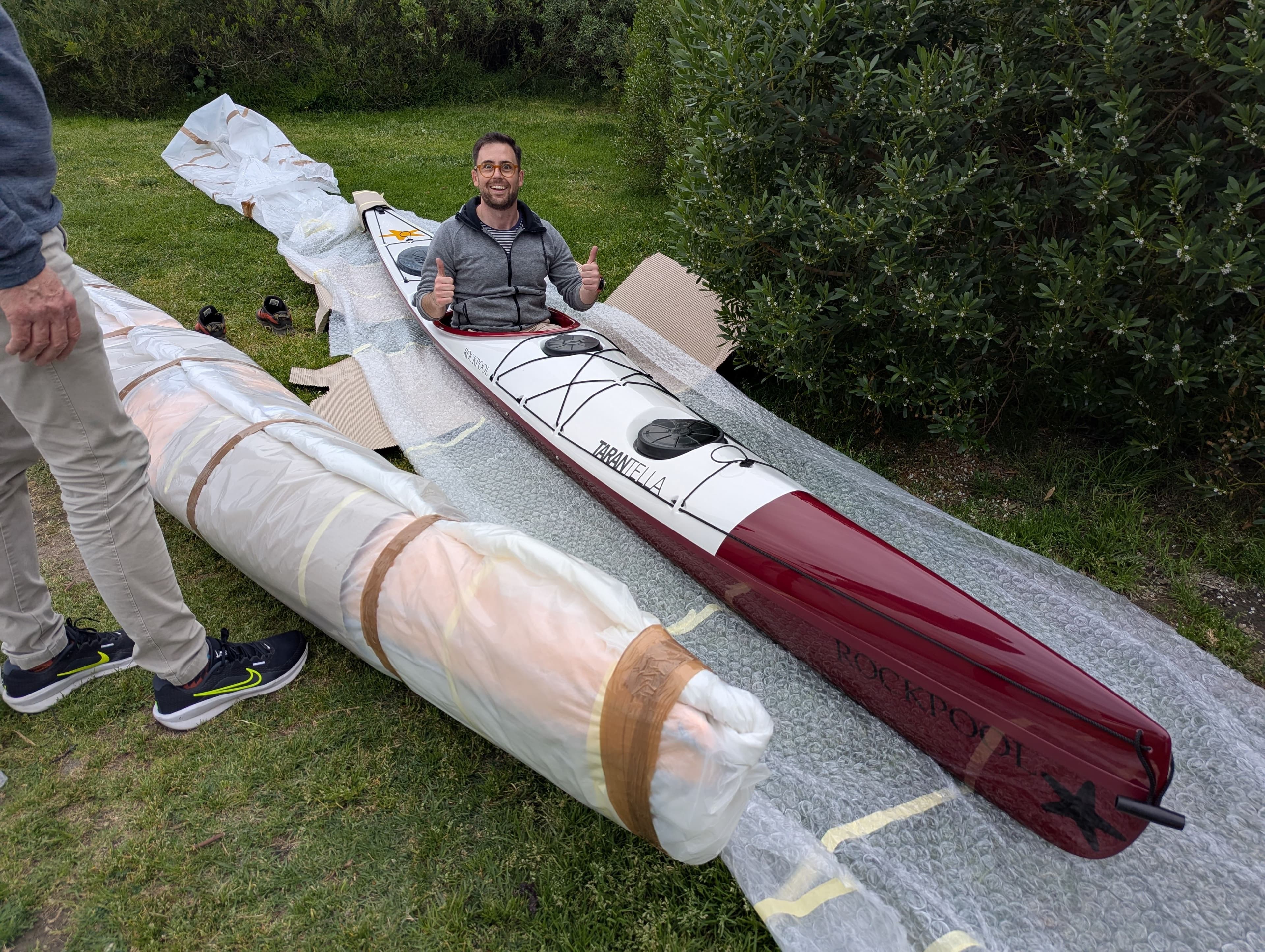 A happy kayaker in his new Tarantella